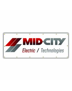 Mid-City Electric - 3' x 8' - 8oz. Mesh Vinyl Banner 