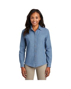 Port & Company - Ladies Long Sleeve Denim Shirt